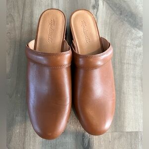 Madewell Brown Leather Slip-On Clogs